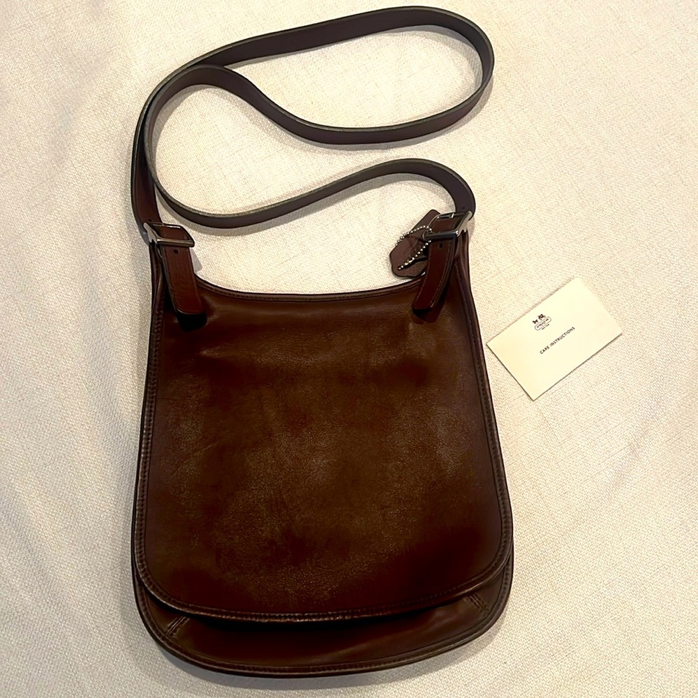 Coach 9131 Vintage Dark Brown Leather Crossbody Bag